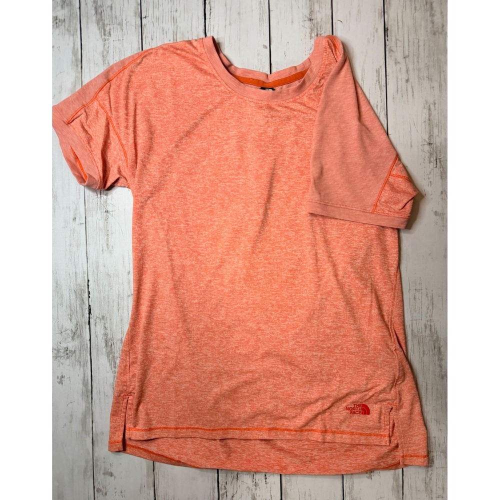 The North Face Womens Orange Space Dye Active T-Shirt Short Sleeve Small